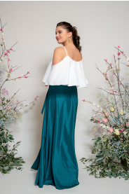 Dlouhá zavinovací sukně - výběr barev zelené – přední pohled