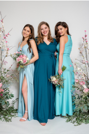 Dlouhé zavinovací šaty véčko & lodička PLUS (Barva Švestková  /prune/, Střih 44 a větší)