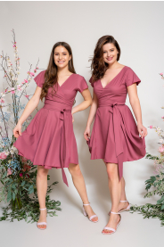 Dlouhé zavinovací šaty véčko & lodička PLUS (Barva Švestková  /prune/, Střih 44 a větší)