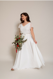 Svatební šaty Dlouhé šifonové šaty s rukávy MiaBella