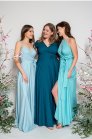 Dlouhé zavinovací šaty s výstřihem véčko & lodička (otáčecí) 2 (Barva Švestková  /prune/, Střih 40)