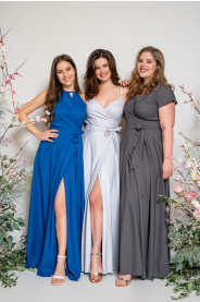 Dlouhé zavinovací šaty s výstřihem véčko & lodička (otáčecí) 2 (Barva Švestková  /prune/, Střih 40)