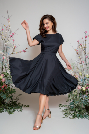 Dlouhé zavinovací šaty s výstřihem véčko & lodička (otáčecí) 2 (Barva Švestková  /prune/, Střih 40)