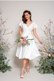 Dlouhé zavinovací šaty s výstřihem véčko & lodička (otáčecí) 2 (Barva Švestková  /prune/, Střih 40)