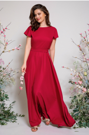 Dlouhé zavinovací šaty s výstřihem véčko & lodička (otáčecí) 2 (Barva Švestková  /prune/, Střih 40)