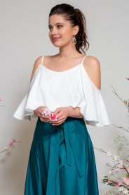 Top na ramínka s volánem - výběr barev – boční pohled