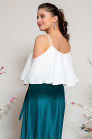 Top na ramínka s volánem - výběr barev (Barva Požadovanou barvu uveďte v poznámce objednávky, Velikost 44 a větší + 200Kč)