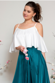 Top na ramínka s volánem - výběr barev (Barva Požadovanou barvu uveďte v poznámce objednávky, Velikost 44 a větší + 200Kč)