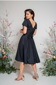 Midi zavinovací šaty s výstřihem véčko & lodička (otáčecí) (Barva Švestková  /prune/, Střih 44 a větší)