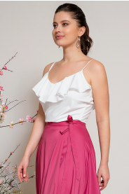 Vzorkový top na tenká ramínka (Barva Požadovanou barvu uveďte v poznámce objednávky, Velikost 44 a větší + 200Kč)