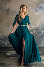 Šifonové společenské šaty s rukávky MiaBella