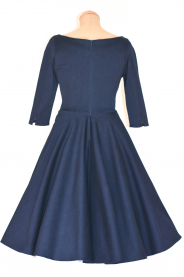 ADELE retro šaty modré denim (Barva Barva jako na obrázku, Velikost Zakázkové šití + 500Kč)