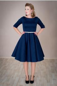 ADELE retro šaty modré denim MiaBella