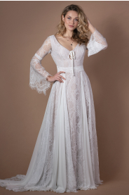 Recyklace boho šatů PALOMA (Délka Úprava na krátko-dlouhou variantu - 1.500Kč, Profi čištění a žehlení S profi čištěním a žehlením - 1.500Kč, Rukáv Zkrátit na požadovanou délku 500Kč)