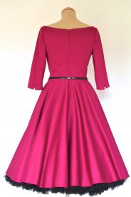 ADELE retro šaty vínové - více barev – zadní pohled