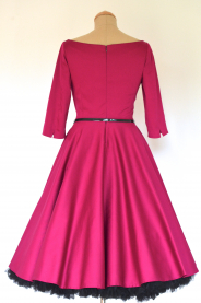 ADELE retro šaty vínové - více barev (Barva Barva jako na obrázku, Velikost Zakázkové šití + 500Kč)