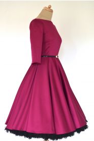 ADELE retro šaty vínové - více barev – přední pohled