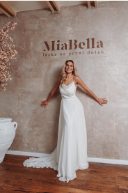 Svatební šaty Lliri lehounké šifonové šaty – přední pohled