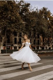 Svatební šaty Dotty puntíkaté midi šaty – elegantní detail