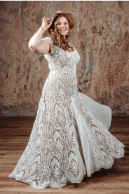 Svatební šaty pro plnoštíhlé Vzorkové šaty Maya Plus MiaBella