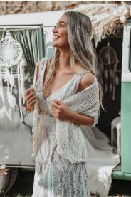 Svatební šála - pletená – detail modelu