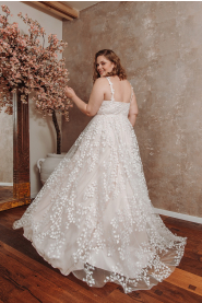 Svatební šaty pro plnoštíhlé Rosella Plus – detail střihu