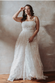 Svatební šaty pro plnoštíhlé Rosella Plus – zadní pohled