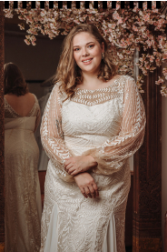 SALMA PLUS výrazné šaty s rukávy