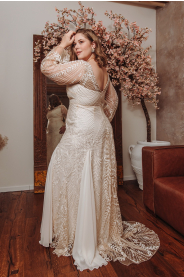 SALMA PLUS výrazné šaty s rukávy