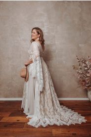 SELENE PLUS bohémské svatební šaty – detail materiálu