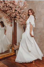 Vzorkové - jednoduché šifonové šaty s rukávky