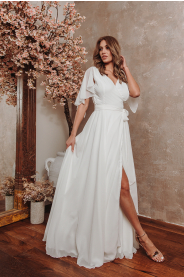 Vzorkové - jednoduché šifonové šaty s rukávky