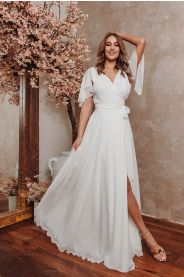 Vzorkové - jednoduché šifonové šaty s rukávky