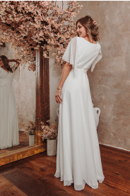 Vzorkové - jednoduché šifonové šaty s rukávky