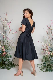 Midi zavinovací šaty véčko & lodička, vel. 42+ – detail modelu