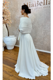 Vlněná svatební šála – detail modelu