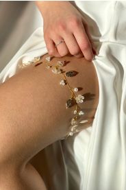 Zdobený zlatý podvazek MiaBella