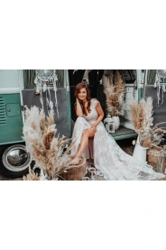 Romantické svatební šaty LUCA - vel. 38 – boční pohled