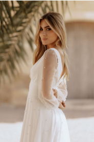 perličková svatební šaty