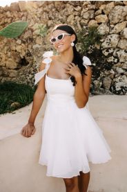 Krátké svatební šaty Giulia Mini – boční pohled