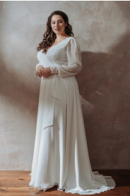 Svatební šaty pro plnoštíhlé Nerida Plus – boční pohled