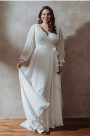 Svatební šaty pro plnoštíhlé Nerida Plus – zadní pohled