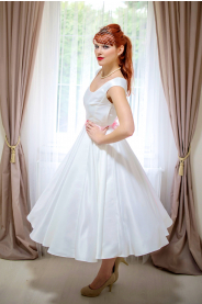 Svatební šaty Helen svatební retro šaty bílé – přední pohled