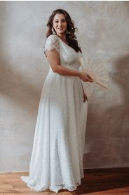 Svatební šaty pro plnoštíhlé Sienna Plus – zadní pohled