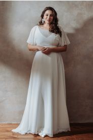 Svatební šaty pro plnoštíhlé Vespera Plus – zadní pohled