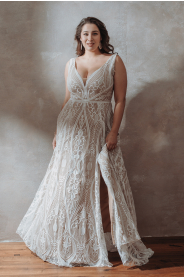 Svatební šaty pro plnoštíhlé Aliya Plus – detail střihu