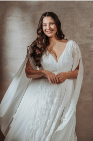 Svatební šaty pro plnoštíhlé Inca Plus – detail střihu