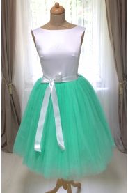 Tylová TUTU sukně mint zelená – přední pohled