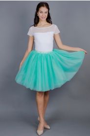 Tylová TUTU sukně mint zelená – detail modelu