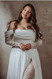 Svatební šaty pro plnoštíhlé Anna Plus – zadní pohled